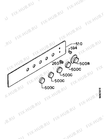Взрыв-схема плиты (духовки) Zanussi HN433PW - Схема узла Command panel 037